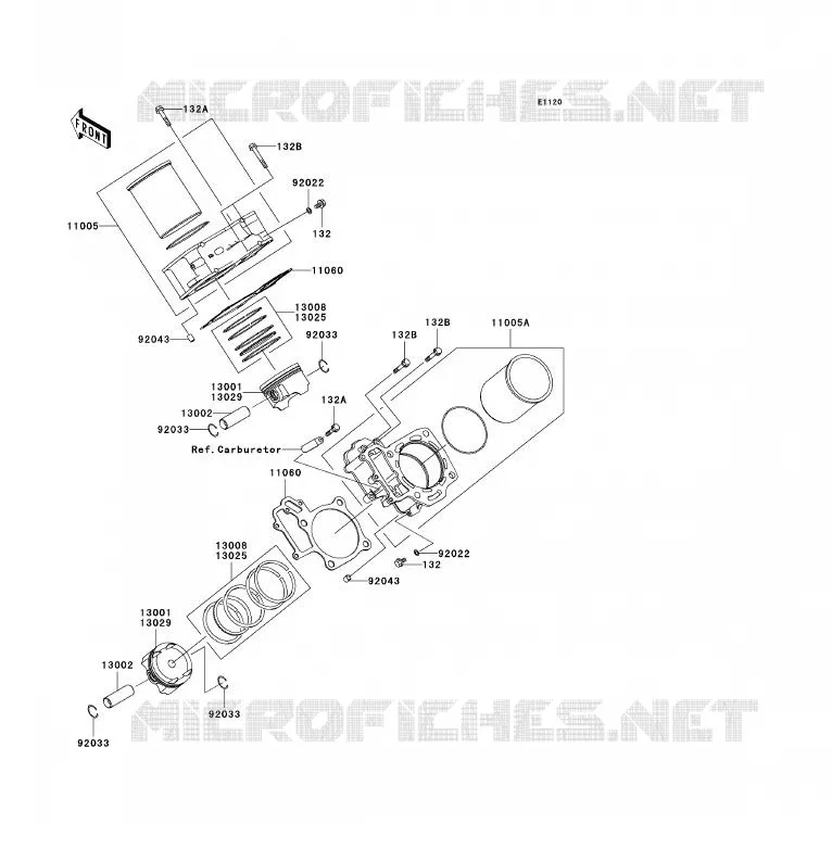 CYLINDRE/PISTON Kawasaki QUAD 700 2005 KFX700  KSV700-B2