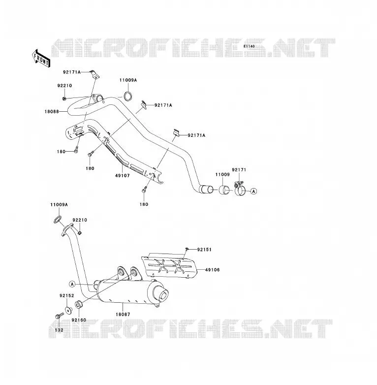 &Eacute;CHAPPEMENT Kawasaki QUAD 700 2005 KFX700  KSV700-B2