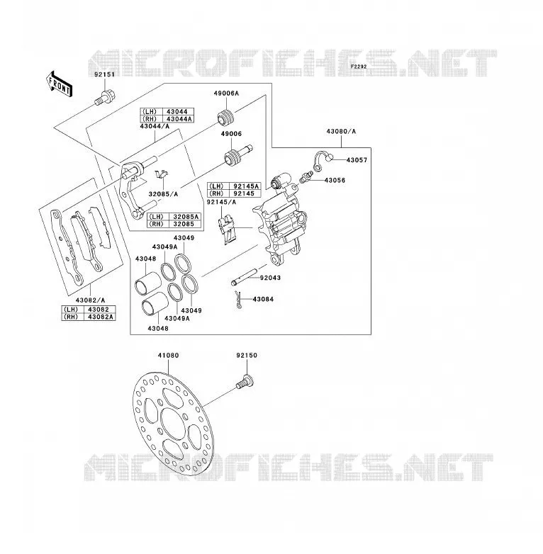 FREIN AVANT Kawasaki QUAD 700 2005 KFX700  KSV700-B2