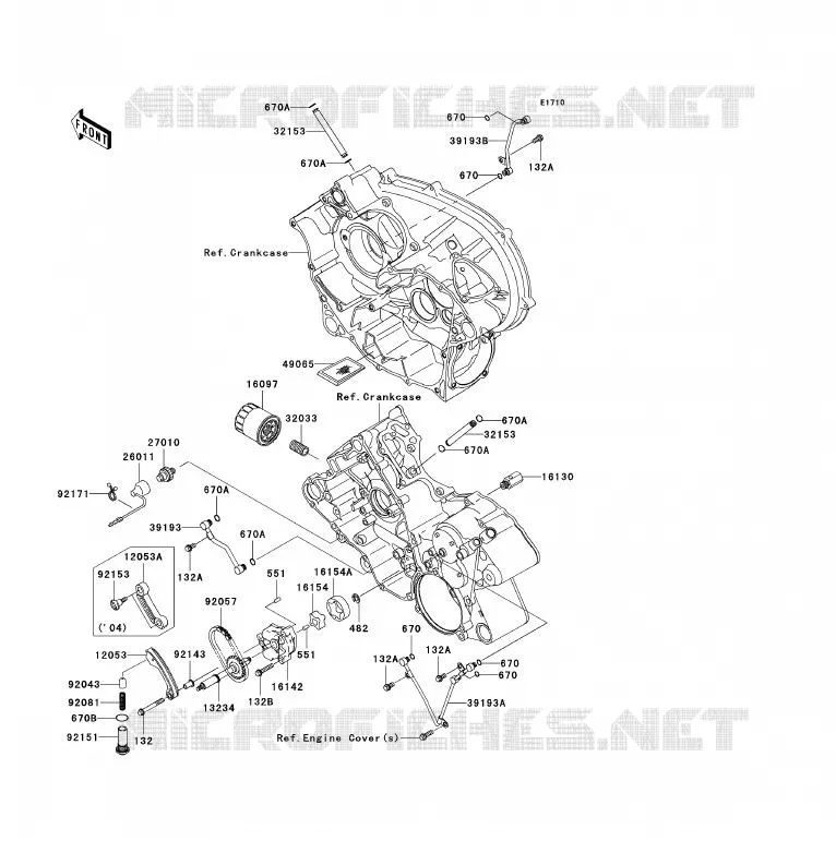 POMPE A HUILE/FILTRE &Agrave; HUILE Kawasaki QUAD 700 2005 KFX700  KSV700-B2