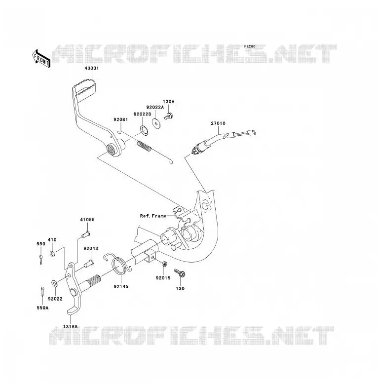 PEDALE DE FREIN Kawasaki QUAD 700 2006 KFX700  KSV700B6F