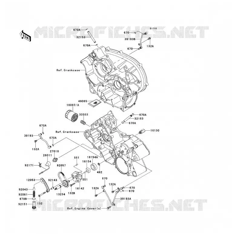 POMPE A HUILE/FILTRE &Agrave; HUILE Kawasaki QUAD 700 2007 KFX700  KSV700B7F
