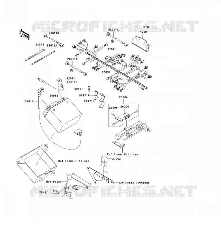 CHASSIS EQUIPMENT ELECTRIQUE Kawasaki QUAD 700 2007 KFX700  KSV700B7F