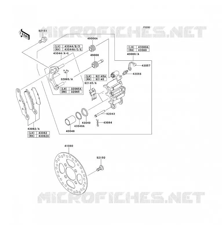 FREIN AVANT Kawasaki QUAD 700 2008 KFX700  KSV700B8F