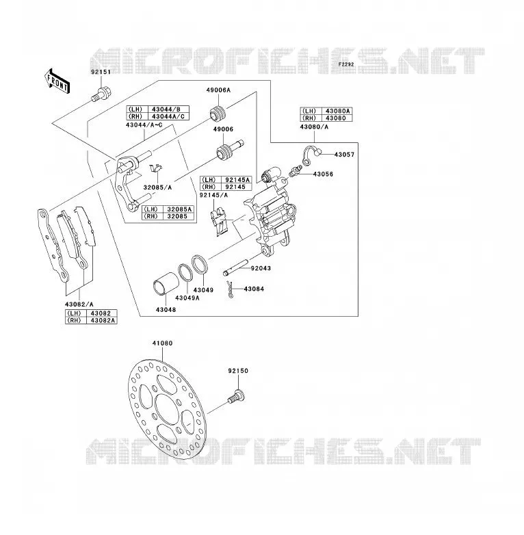 FREIN AVANT Kawasaki QUAD 700 2008 KFX700  KSV700B8F