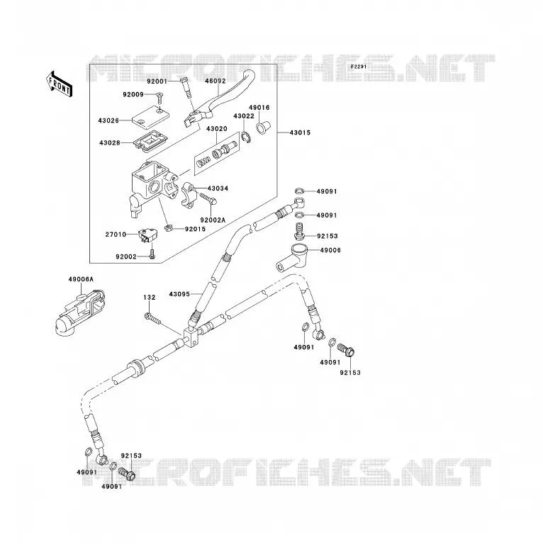 MAITRE CYLINDRE AV Kawasaki QUAD 700 2009 KFX700  KSV700B9F