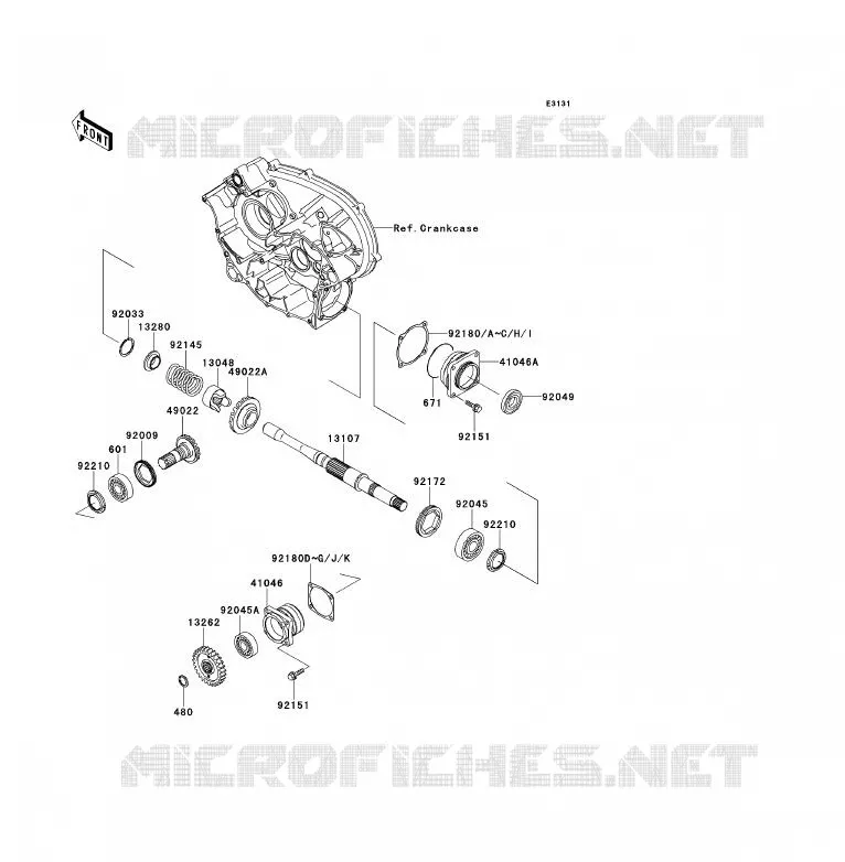 PIGNON CONIQUE AVANT Kawasaki QUAD 700 2009 KFX700  KSV700B9F