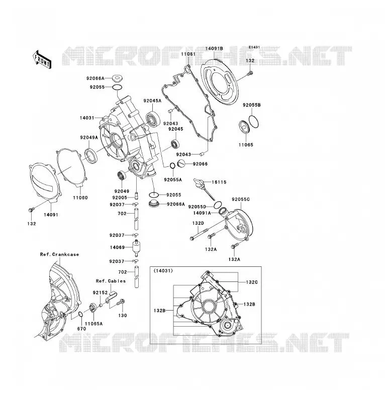 COUVERCLES MOTEUR Kawasaki QUAD 700 2006 KFX700  KSV700C6F