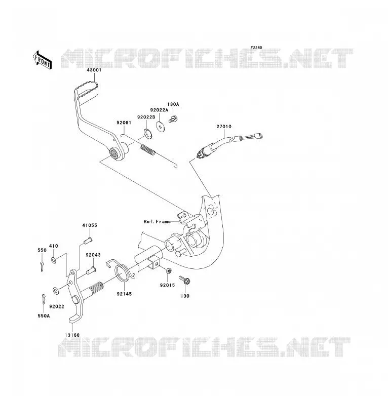 PEDALE DE FREIN Kawasaki QUAD 700 2006 KFX700  KSV700C6F