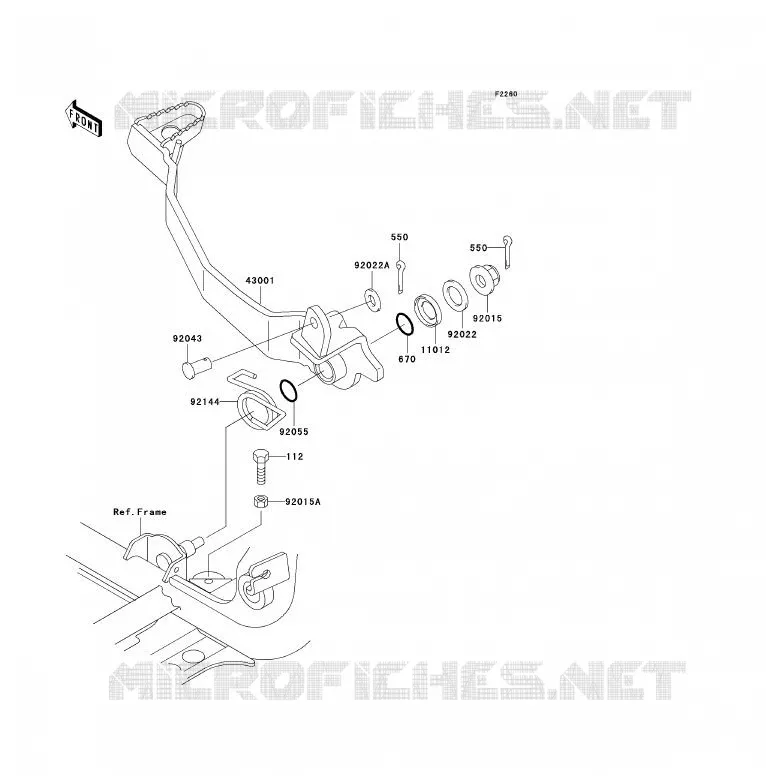 PEDALE DE FREIN Kawasaki QUAD 300 1999 KVF300 4X4  KVF300-A1