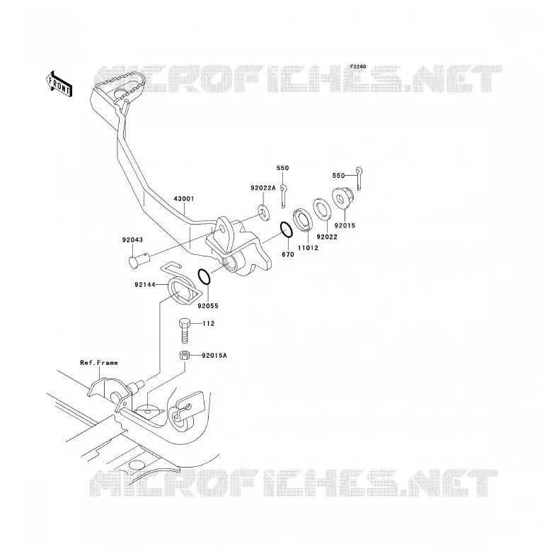 PEDALE DE FREIN Kawasaki QUAD 300 2000 KVF300 4X4  KVF300-A2