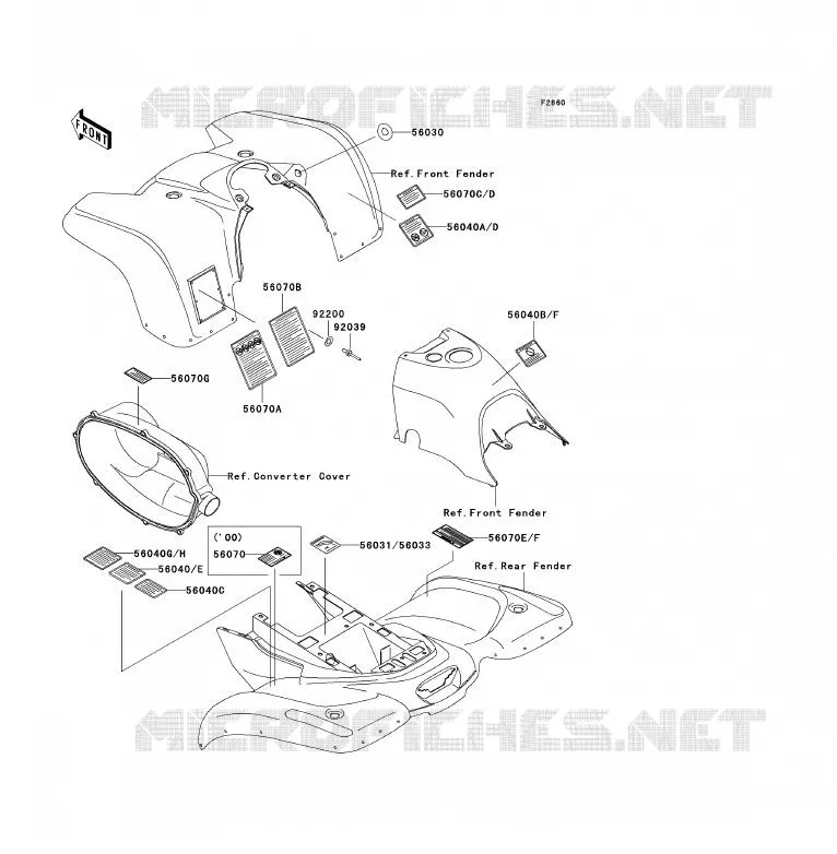 LABEL Kawasaki QUAD 300 2000 KVF300 4X4  KVF300-A2
