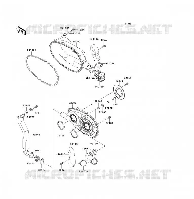 COUVERCLE CONVERTISSEUR Kawasaki QUAD 300 2001 KVF300 4X4  KVF300-A3