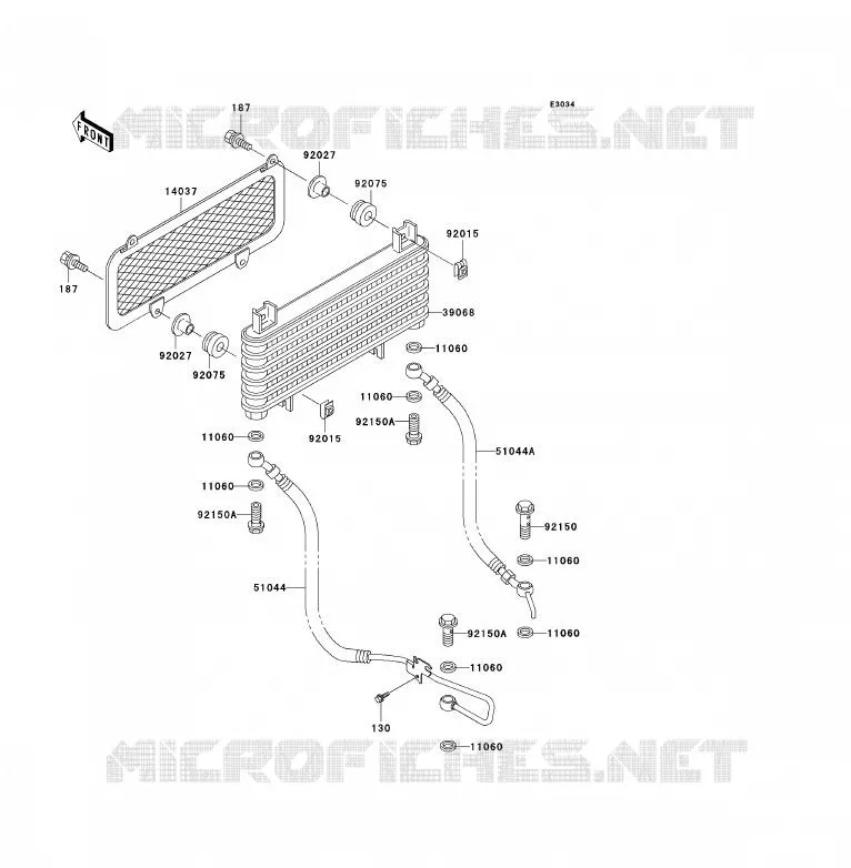 RADIATEUR D'HUILE Kawasaki QUAD 300 2002 KVF300 4X4  KVF300-A4