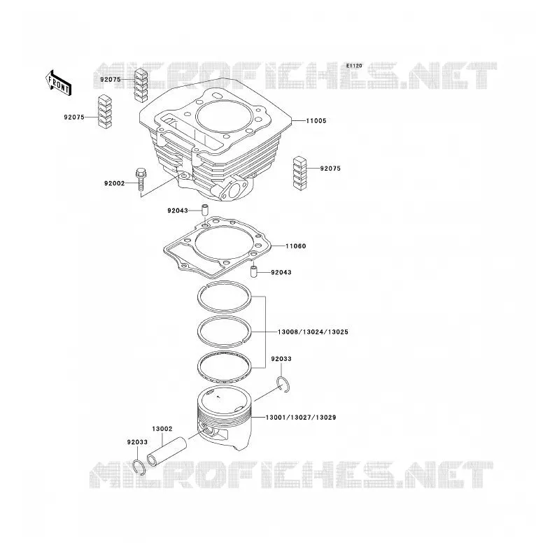 CYLINDRE/PISTON Kawasaki QUAD 300 2000 KVF300  KVF300-B2