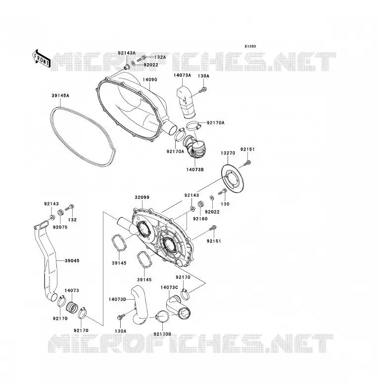 COUVERCLE CONVERTISSEUR Kawasaki QUAD 300 2000 KVF300  KVF300-B2