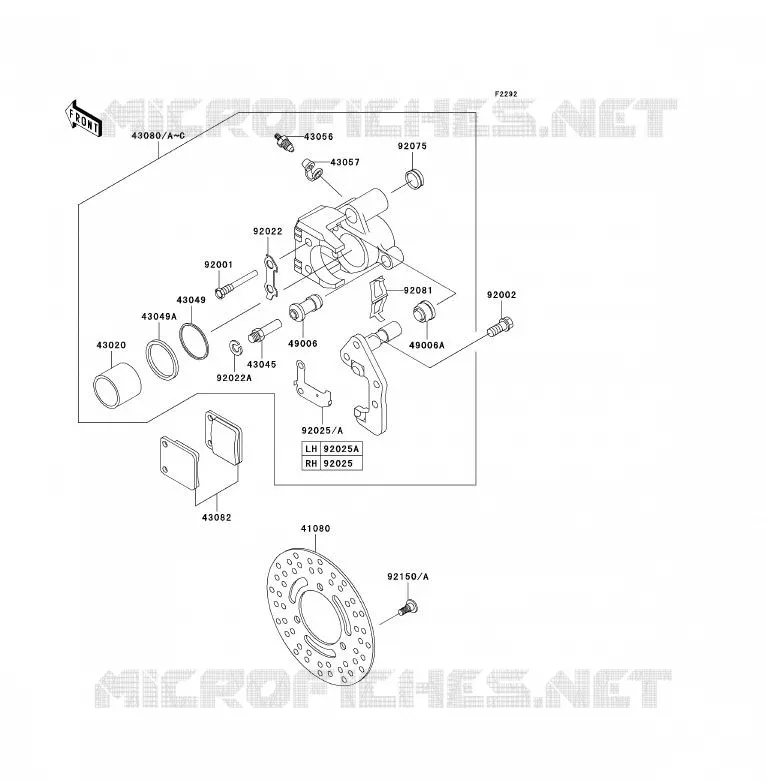 FREIN AVANT Kawasaki QUAD 300 2000 KVF300  KVF300-B2