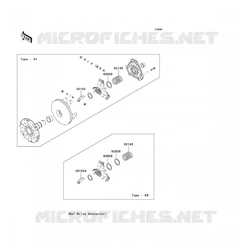 PIECE EN OPTION(CONVERTISSEUR) Kawasaki QUAD 300 2000 KVF300  KVF300-B2