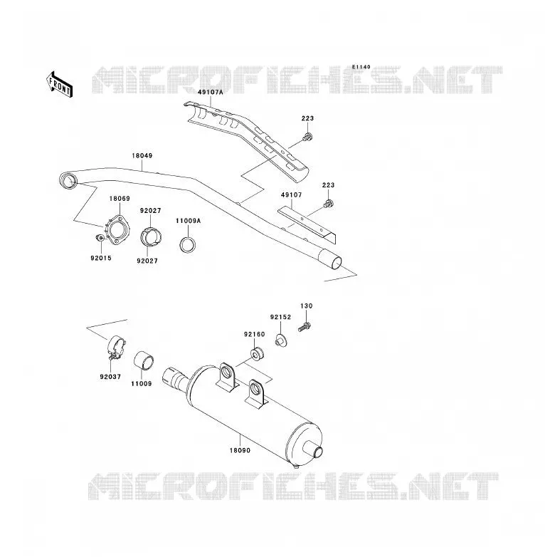&Eacute;CHAPPEMENT Kawasaki QUAD 300 2000 KVF300  KVF300-B2