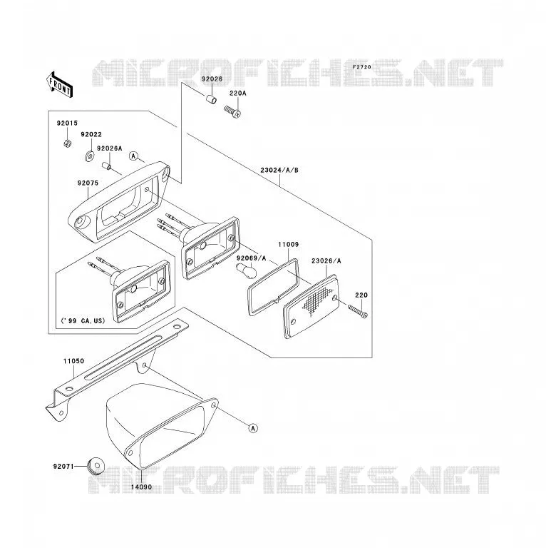 FEUX ARRI&Egrave;RE(S) Kawasaki QUAD 300 2000 KVF300  KVF300-B2
