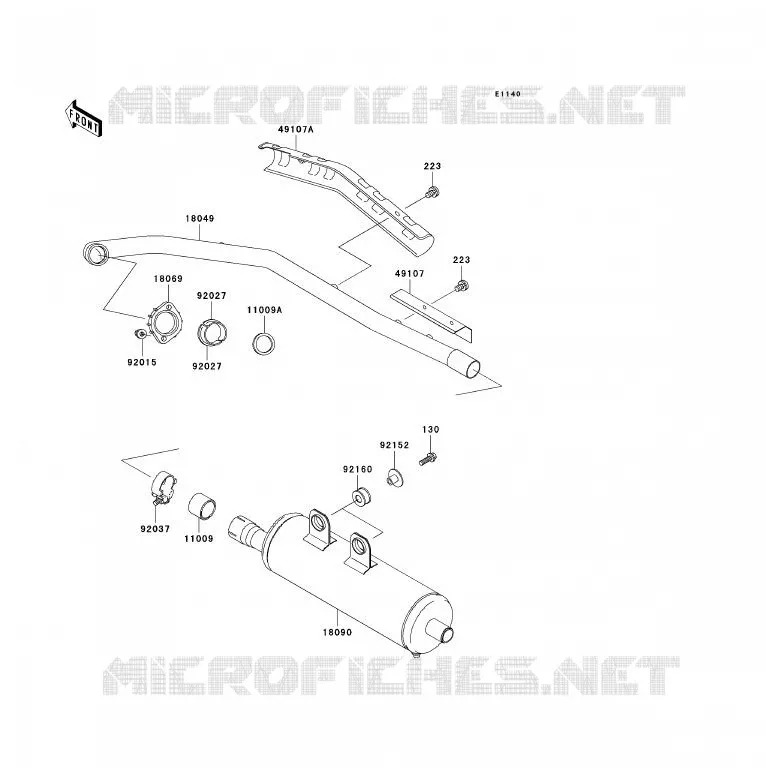 &Eacute;CHAPPEMENT Kawasaki QUAD 300 2001 KVF300  KVF300-B3