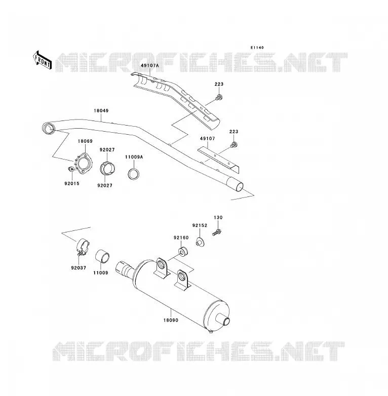 &Eacute;CHAPPEMENT Kawasaki QUAD 300 2002 KVF300  KVF300-B4