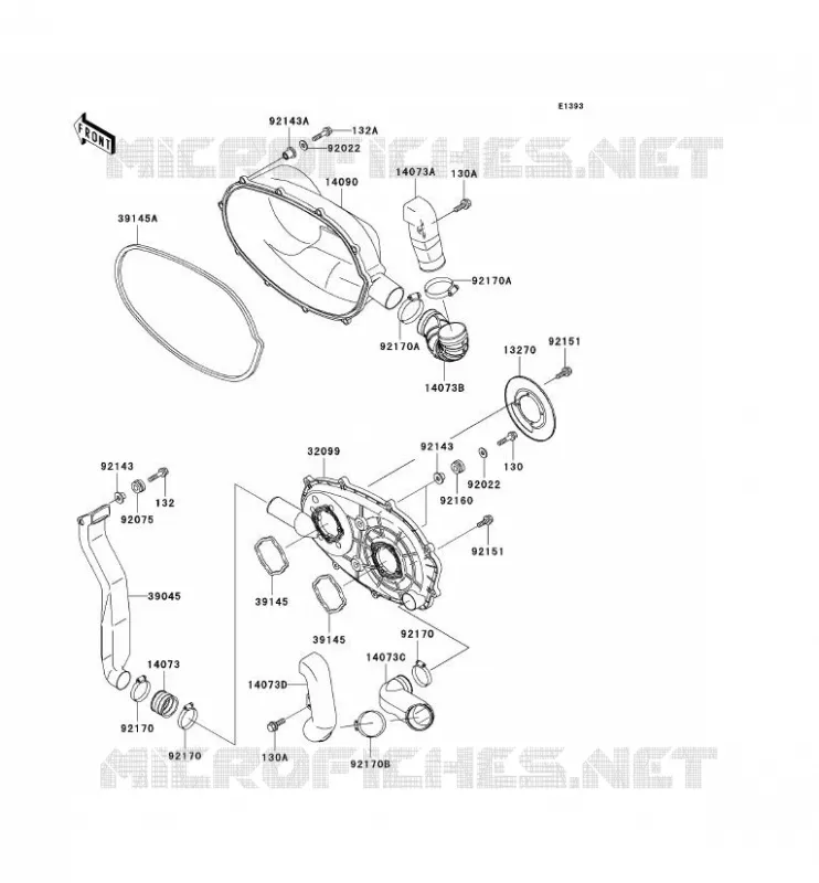 COUVERCLE CONVERTISSEUR Kawasaki QUAD 300 2002 KVF300  KVF300-B4