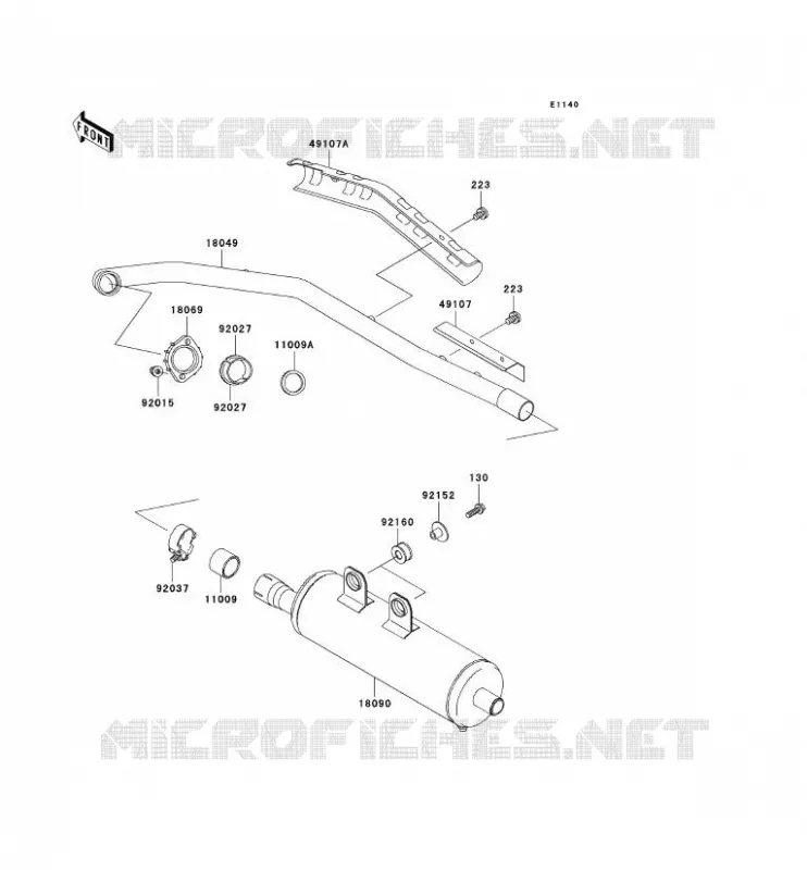 &Eacute;CHAPPEMENT Kawasaki QUAD 300 2002 KVF300  KVF300-B4