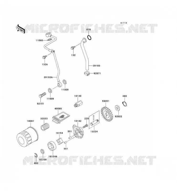 POMPE A HUILE Kawasaki QUAD 300 2002 KVF300  KVF300-B4
