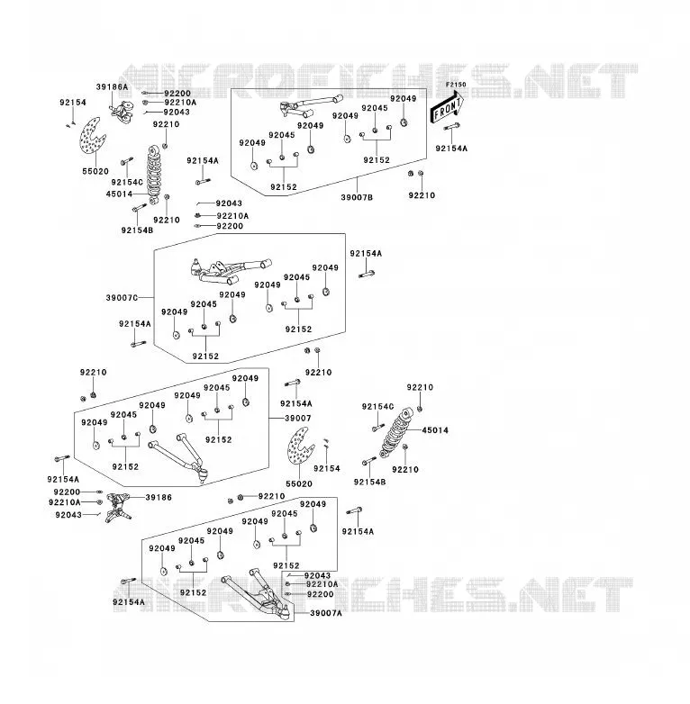 SUSPENSION Kawasaki QUAD 300 2012 KVF300  KVF300CCF