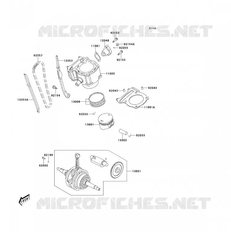 CYLINDRE/PISTON Kawasaki QUAD 300 2013 KVF300  KVF300CDF