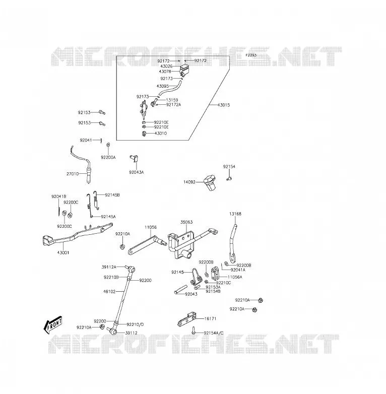 MAITRE CYLINDRE ARRI&Egrave;RE Kawasaki QUAD 300 2013 BRUTE FORCE 300  KVF300CDF
