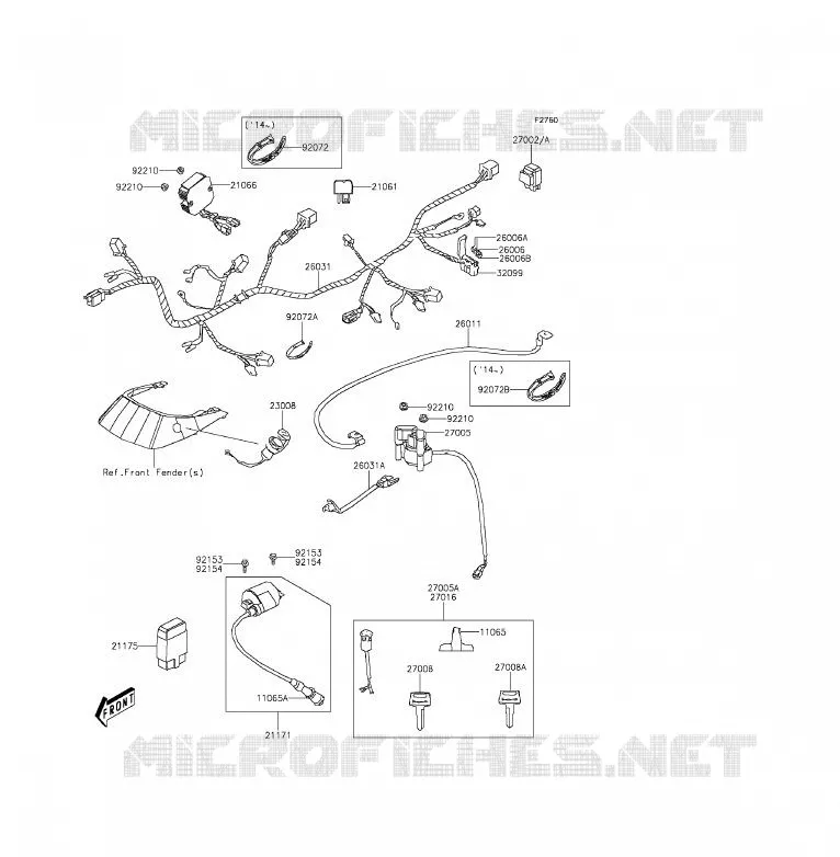 CHASSIS EQUIPMENT ELECTRIQUE Kawasaki QUAD 300 2014 BRUTE FORCE 300  KVF300CEF