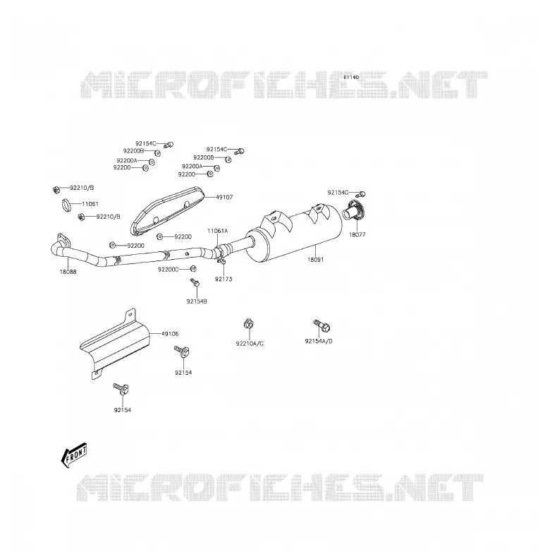 &Eacute;CHAPPEMENT Kawasaki QUAD 300 2014 BRUTE FORCE 300  KVF300CEF