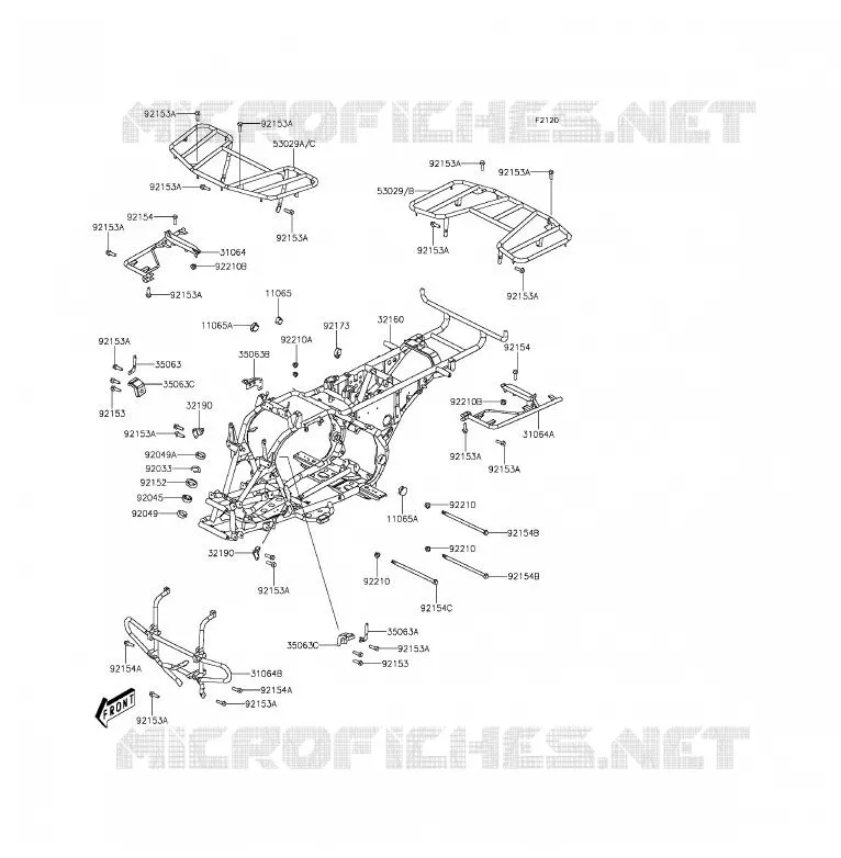 CH&Acirc;SSIS Kawasaki QUAD 300 2014 BRUTE FORCE 300  KVF300CEF