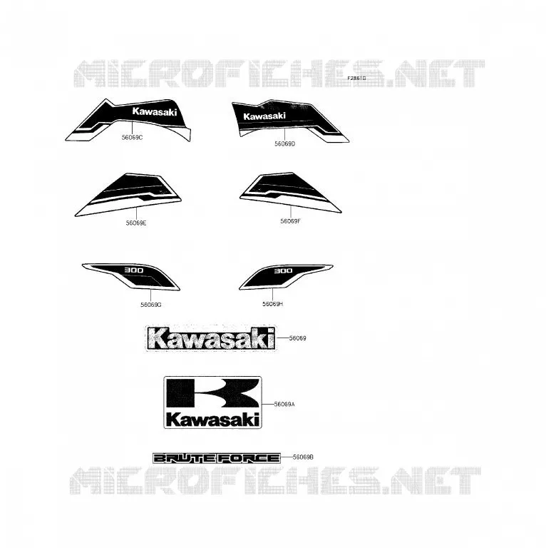 STICKER (NOIR) Kawasaki QUAD 300 2015 BRUTE FORCE 300  KVF300CFF