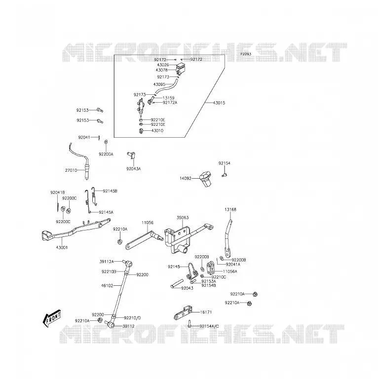 MAITRE CYLINDRE ARRI&Egrave;RE Kawasaki QUAD 300 2016 BRUTE FORCE 300  KVF300CGF