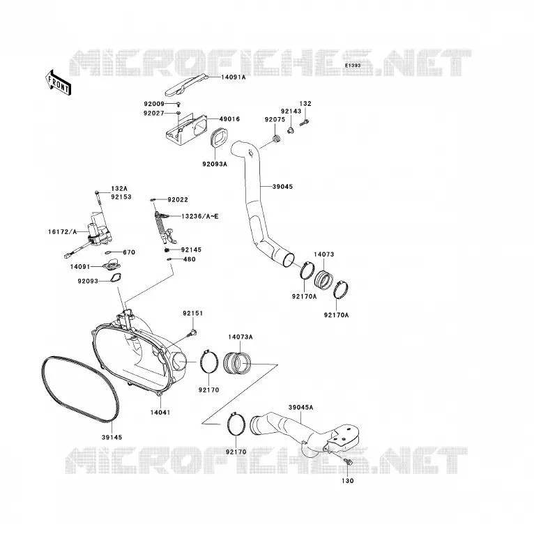 COUVERCLE CONVERTISSEUR/COURROIE Kawasaki QUAD 360 2003 KVF360 4X4  KVF360-A1