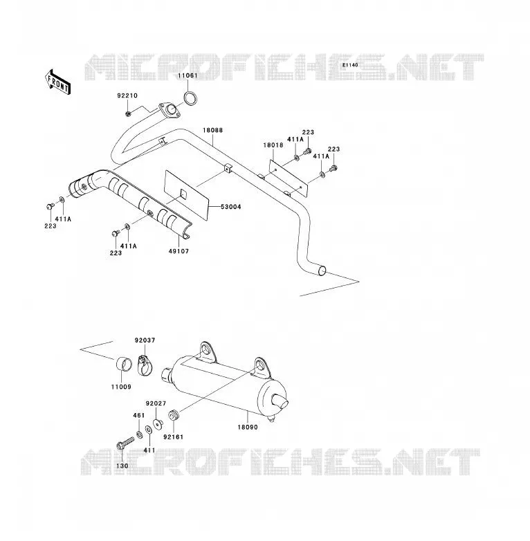 &Eacute;CHAPPEMENT Kawasaki QUAD 360 2003 KVF360 4X4  KVF360-A1