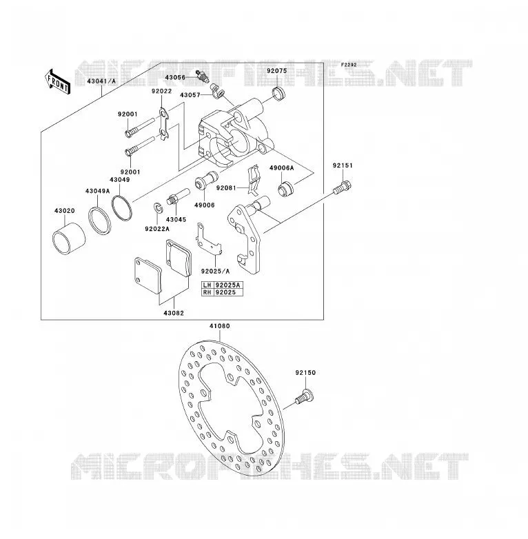 FREIN AVANT Kawasaki QUAD 360 2003 KVF360 4X4  KVF360-A1