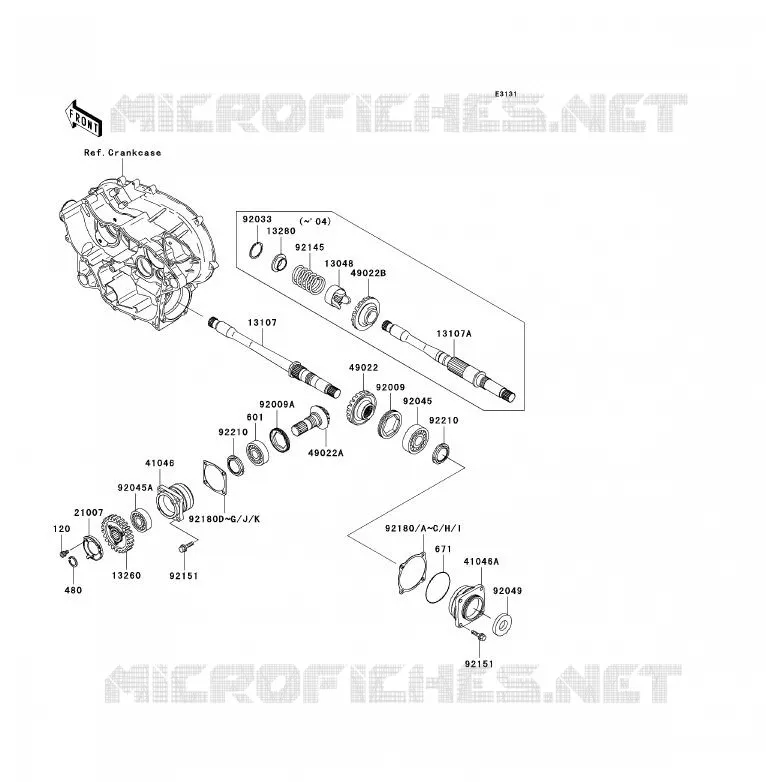 PIGNON CONIQUE AVANT Kawasaki QUAD 360 2003 KVF360 4X4  KVF360-A1