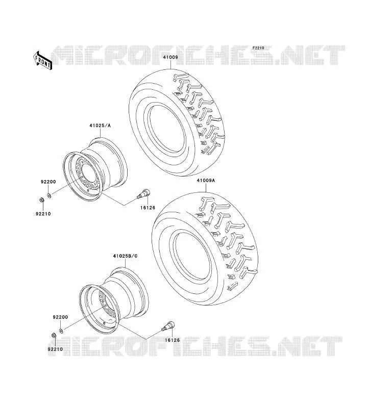 ROUE/PNEUS Kawasaki QUAD 360 2003 KVF360 4X4  KVF360-A1