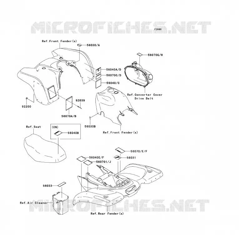 LABEL Kawasaki QUAD 360 2003 KVF360 4X4  KVF360-A1
