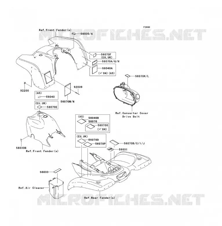 LABEL Kawasaki QUAD 360 2004 KVF360 4X4  KVF360-A2