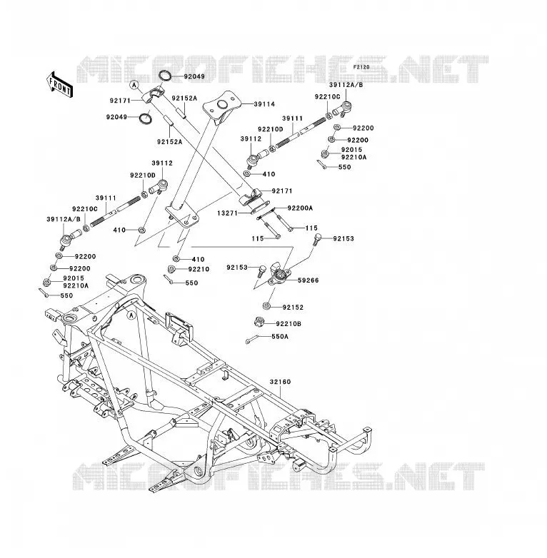 CH&Acirc;SSIS Kawasaki QUAD 360 2004 KVF360 4X4  KVF360-A2