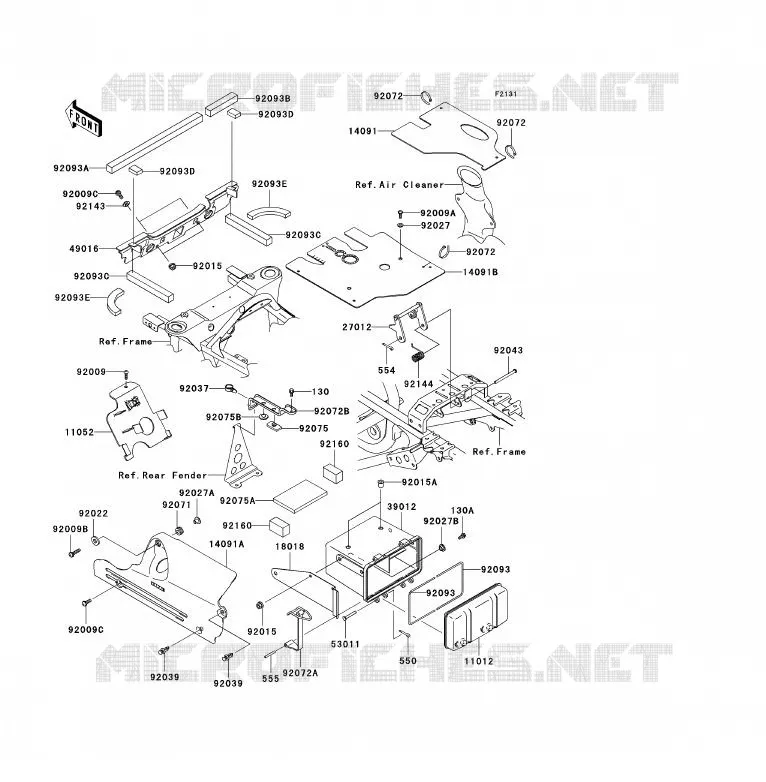 PIECE DE CADRE (COUVERTURE) Kawasaki QUAD 360 2004 KVF360 4X4  KVF360-A2
