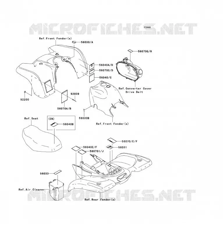 LABEL Kawasaki QUAD 360 2004 KVF360 4X4  KVF360-A2