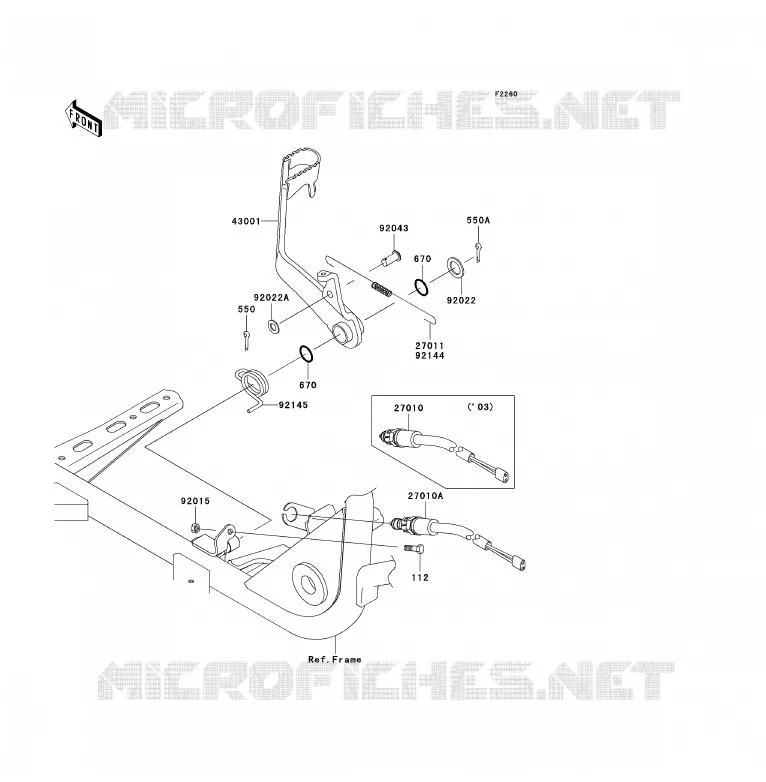 PEDALE DE FREIN Kawasaki QUAD 360 2005 KVF360 4X4  KVF360-A3