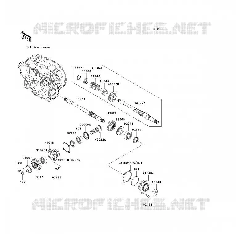PIGNON CONIQUE AVANT Kawasaki QUAD 360 2005 KVF360 4X4  KVF360-A3