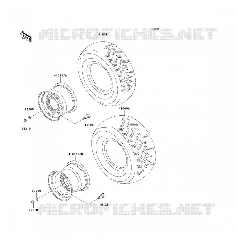 ROUE/PNEUS Kawasaki QUAD 360 2005 KVF360 4X4  KVF360-A3